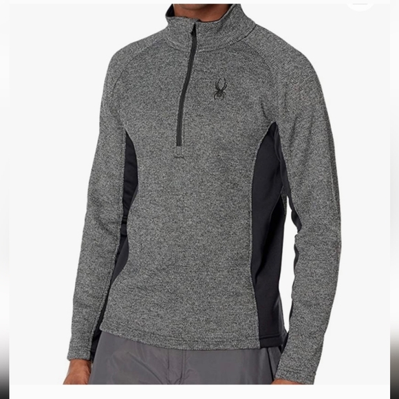 Spyder 1/2 Zip Outbound Pullover Sweater Jacket Gray / Black Large - Picture 1 of 3